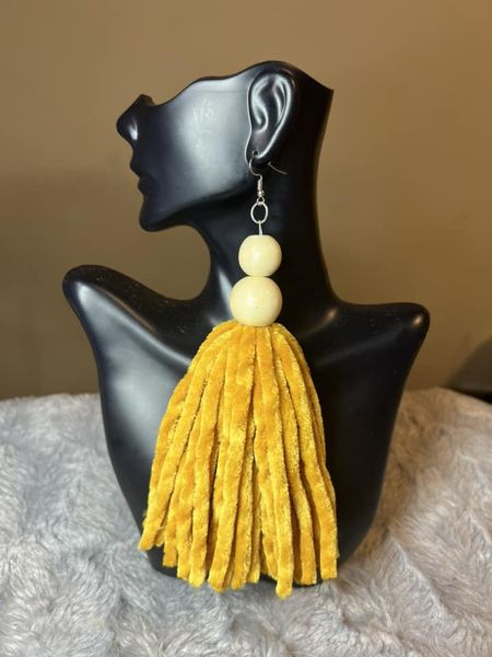 Beaded Tassel Mustard